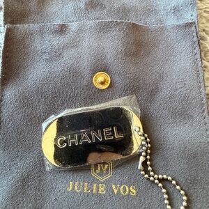 CHANEL silver and gold  keychain
